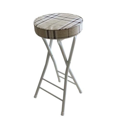 Taburete de bar plegable sin respaldo para cocina o sala de recreo, taburete portátil para uso en interiores (abigarrado, 25 pulgadas)