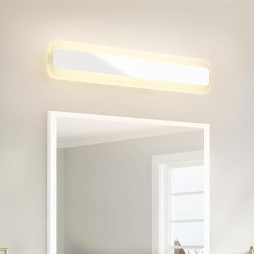 Luz de Pared Minimalista de Hierro y Acrílico con Acabado Blanco de Alta Resistencia