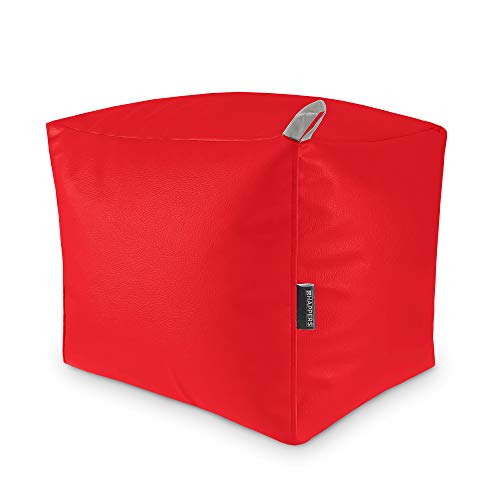 HAPPERS Reposapiés Salón Cuadrado. Puff Otomano Rojo