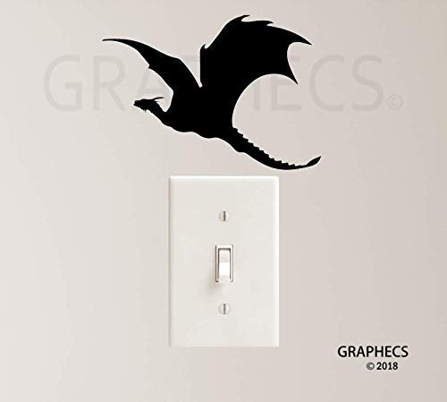 Flying Dragon Decal Vinyl Sticker Fantasy Cute Baby Dragon Room Decor