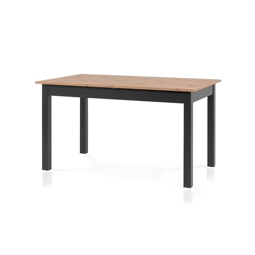 smart Esstisch 140x80 cm Asteiche, Küchentisch ausziehbar bis 180 cm, Esszimmertisch aus Holzwerkstoff inkl. erweiterbare Auszugsplatte, moderner Tisch für bis zu 8 Personen