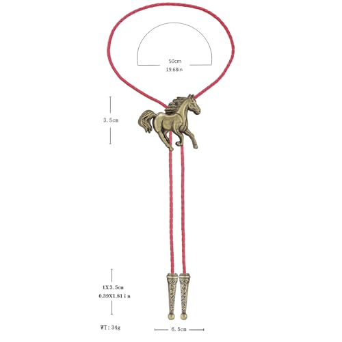 Image of GelConnie Bolo Ties for Men Women Western Cowboy Tie Mens Western Necklace Leather Necktie Gold Bolero Tie Cowboy Necklace
