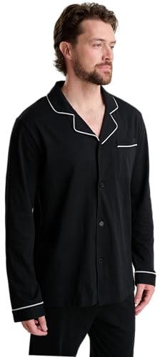 GIVEITPRO Cotton Jersey Knit Men's Long Button-Down Sleepwear Pajama Set4