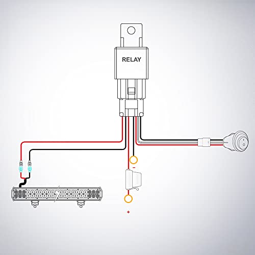 Image of Nilight Wiring Harness Kit 14AWG Heavy Duty 12V On-Off Switch Power Relay Blade Fuse for Off Road LED Work Light Bar-ONE Lead