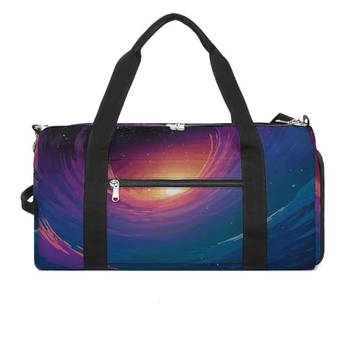 Sac de sport blanc motif nuage dessiné à la main, sac de sport léger homme et femme