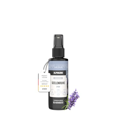 alphazoo Beruhigungsmittel für Hunde I Seelenruhe Beruhigungsspray 100 ml mit Baldrian I Beruhigung bei Autofahrt, Reisen, Silvester & Alleine Sein I Starkes Spray mit Duft gegen Stress I Hochdosiert alphazoo Beruhigungsmittel für Hunde I Seelenruhe Beruhigungsspray 100 ml mit Baldrian I Beruhigung bei Autofahrt, Reisen, Silvester & Alleine Sein I Starkes Spray mit Duft gegen Stress I Hochdosiert