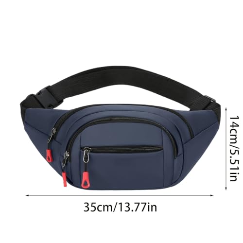 Fanny Pack for Men, Polyester Fiber Water-Resistant Easy to Clean Multi-Compartment Waist Bag with Adjustable Shoulder Strap,Lightweight Unisex Rich Usage Scenarios Waist Pack for Travelling Running - image 2
