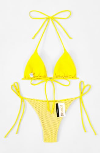 Swimsuit for Women 2025 Women's Triangle Bikini Halter String Bikini Set Two Piece Swimsuit Bathing Suits3