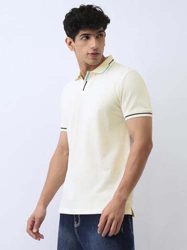 Image of Urbano Fashion Men's Solid Regular Fit Half Sleeve Cotton Polo T-Shirt