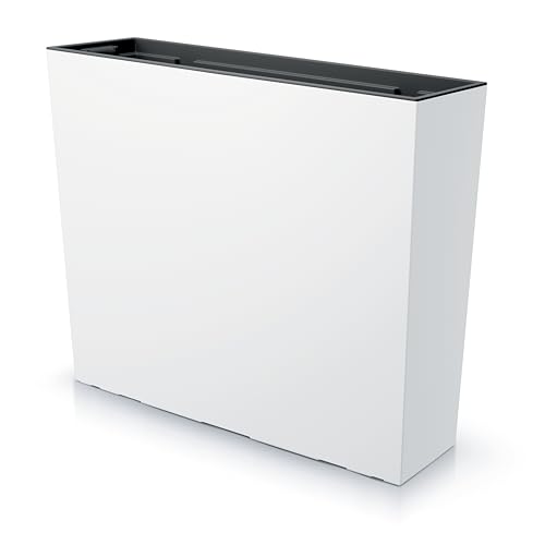 DIKEL Bac à Plantes 58x18x54cm | Bac à Fleurs en Plastique, résistant aux intempéries et Polyvalent | Bac à Plantes idéal pour Le Balcon et l'intérieur | Bac à Fleurs au Design élégant | Blanc