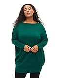 Zizzi Damen Große Größen Tunika Viskose Strick Rundhalsausschnitt Größe 54-56 Evergreen