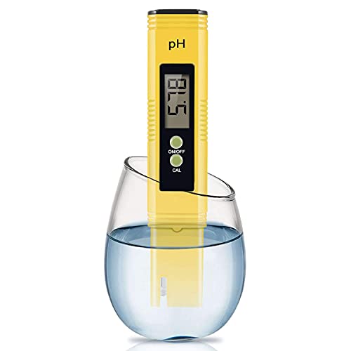 Image of AMPEREUS Yellow Digital pH meter for water testing, soil testing, Water Purity tester for home, commercial, with solution