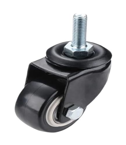 4個入り 家具用キャスター 1.5インチ M8ネジ 40mm 椅子ソファ用 回転キャスター ゴム車輪 トロリーブレーキ(M8 without Brake)