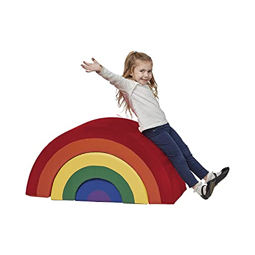 FDP SoftScape Nested Rainbow Arches, Colorful Soft Play Structure for Children and Toddlers; Tiered Foam Pieces Separate for Stacking, Building, Rocking, Sitting (3-Piece Set) - Assorted (10412-AS)