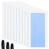 Larrel 10 Blatt/120 Stück TapeExtensions Kleber, 4 x 0,8 cm Klebestreifen TapeExtension Transparente Wasserdicht Ersatztapes für Tape Hair Extensions für Tape Extensions Echthaar