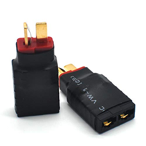 Padarsey Lot de 2 adaptateurs de connecteurs compatibles avec Deans T mâle vers TRX femelle, sans fil, connecteurs de batterie RC