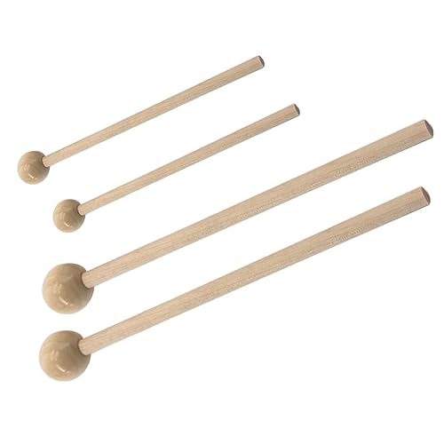 Mikinona 2 pares de baquetas de madera con mango redondo para instrumentos de percusión, agarre cómodo para práctica diaria miniatura 1