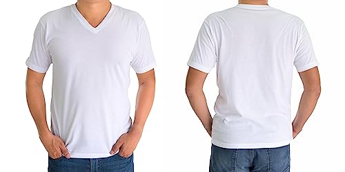Classic Men's White Short Sleeve Undershirts V Neck T Shirt - Multi & Bulk Wholesale Packs4