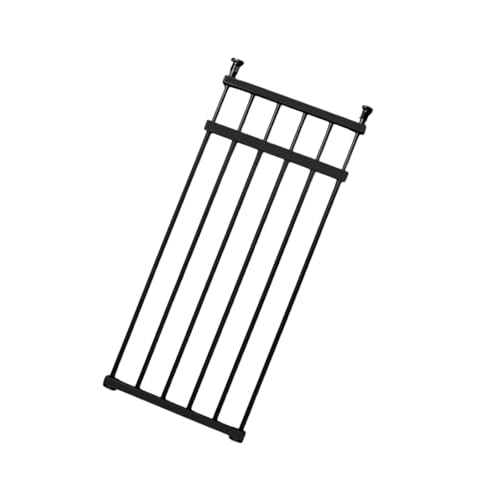 Baoblaze Cancello per Recinzione per Cuccioli Cancello espandibile Cancello per Scale Cancello per Animali Domestici Portatile Montato a Pressione Cancello, Black Height 36cm S