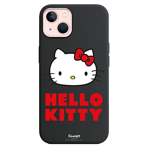 Cover per iPhone 13 Nero con motivo Hello Kitty Logo