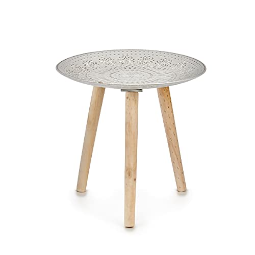 TU TENDENCIA UNICA Mesa de Café Redonda con Tres Patas de Madera. Mesa Auxiliar Ideal para Cualquier rincón de tu Casa. Medidas: 40x40x39 cm Cover