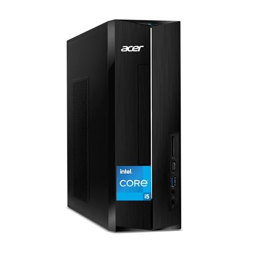 Acer 2025 Aspire SFF Desktop Intel 13th Core i5-13400, 16GB RAM, 256GB PCle SSD, Ultra-Quiet Design, SD Card Reader, Dual 4K Monitor Support, USB-c, Wired Keyboard and Mouse,Windows 11