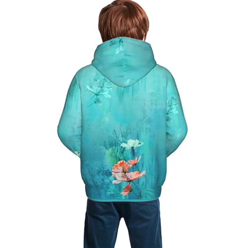 Flowers in Water Kid Hoodies Boys Sweatshirts Girls Pullover with Pocket4