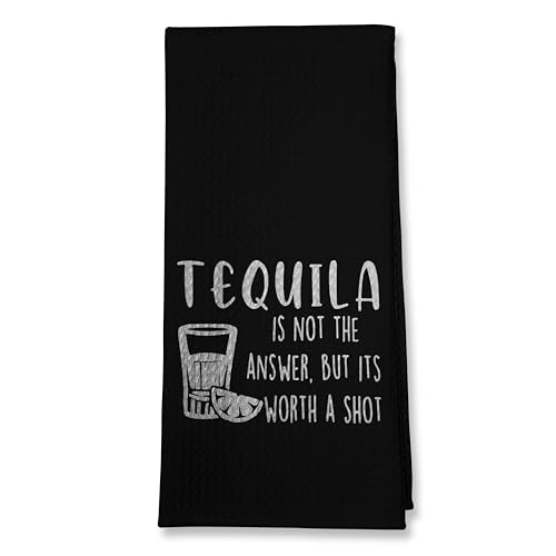 Funny Kitchen Towels 1 Set Tequila is Not The Answer But Its Wort...