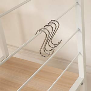 3-Tier Uitbreidbaar Magnetron Keukenrek Organizer met Haken voor Efficiënte Opberging