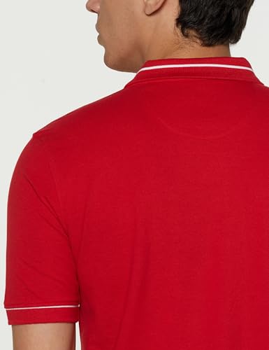 Image of Peter England Men's Regular Fit Insignia Half Sleeve Polo T-Shirt | Cotton Rich | Premium Pique Weave