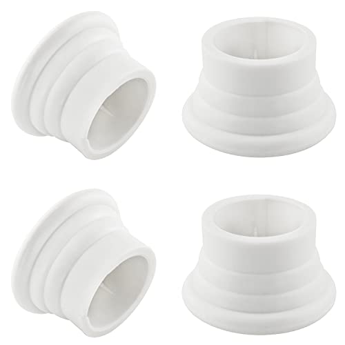 Image of ZZLZX Window Curtain Rod Cap 4PCS White Plastic Curtain Pole End Plug Caps Window Rod Stoppers for 26-28mm/ 1.0-1.1inch Diameter Curtain Rods, Curtain Rod End Cap, Drapery Pole End Plug