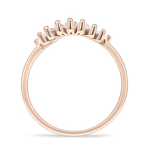 OMRANII 7.5mm Baguette Crown Contoured Down Stacking Half Cubic Zirconia Wedding Curved Band 925 Sterling Silver2