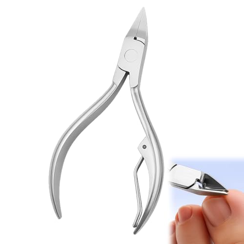 Pinze per unghie, pinzette professionali per unghie in acciaio inossidabile, per unghie spesse e funghi incarnite per uomini, donne, anziani, adulti, argento