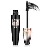 Mascara 4D in Fibra di Seta Waterproof Nero, Effetto Allungante e Volumizzante, Mascara Effetto Ciglia Finte, Lunga Tenuta, Trucco Occhi Professionale 10ml