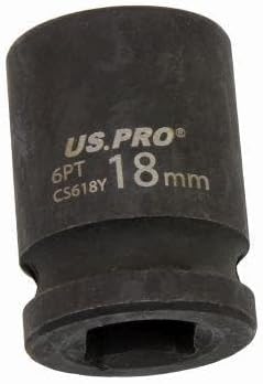 US PRO Tools 18mm Impact Socket 1/2" Drive 6 Point Single Hex 3820