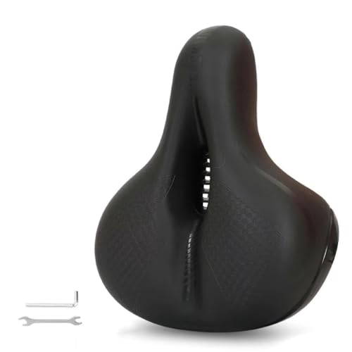 Bike Saddle Ergonomic Shape for Hip Comfort Shock-Absorbing Design Breathable Fabric Suitable for Road & Mountain Biking Secure Installation