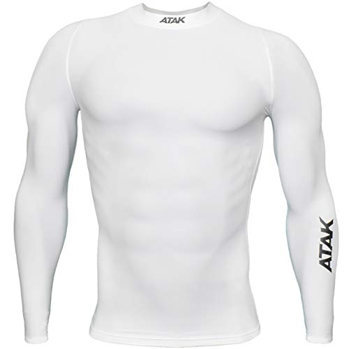 Image of ATAK Mens GAA Compression Long Sleeve Top Senior White S