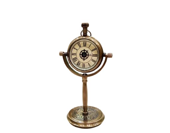Reloj de mesa de latón macizo tallado para decoración elegante de salones