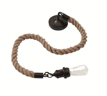 Rope Hanging with Filament Bulb