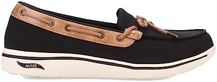 Skechers Women's Arch FIT Uplift-Shoreline Boat Shoe, Black, 5.5 | Image 1