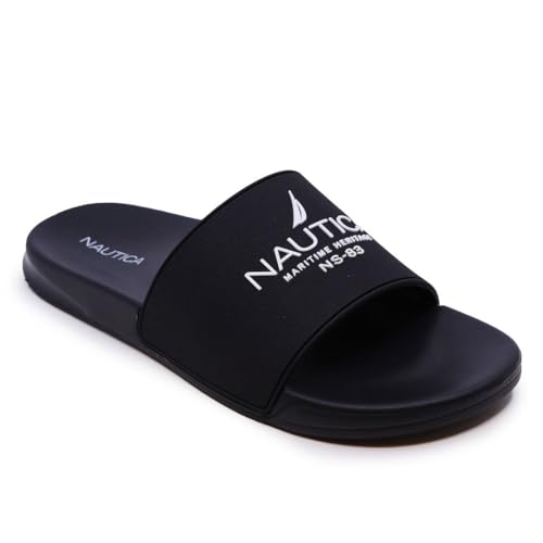 Nautica Men's Open Toe Slide Sandals - Comfortable Indoor & Outdo...