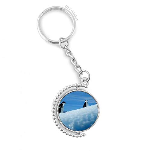 Porte-clés manchots de l'antarctique rotatif pour trousseau de maison et sac