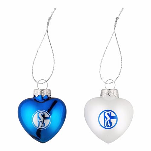 FC Schalke 04 Herzen Christbaumkugeln Weihnachtskugeln 2er Set...
