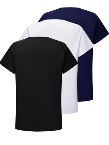 Image of DEVOROPA Youth Boys Compression Shirt Long /Short Sleeve Football Baseball Undershirt Quick Dry Kids Sports Baselayer Crewneck