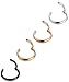 FIBO STEEL 4PCS 16G Stainless Steel Septum Piercing Nose Ring Hoop Earring Piercing Silver Gold Rose Gold Black 8MM