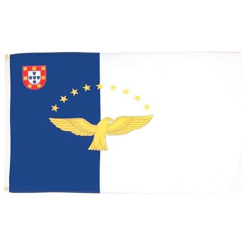 AZ FLAG - Azores Flag - 3x5 Ft - 100D Polyester Portugal - Azorean Banner with Two Metal Grommets - Fade Resistant - Vivid Colors - 3' x 5' Feet - 150x90 Cm Cover