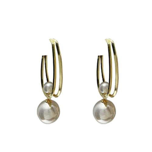 ZQDMYT des Boucles d'oreilles Boucles d'oreilles en tempérament Golden Boucles d'oreilles Perles Oreilles sensibles S925 Argent Aiguille Dames Filles Cadeaux Cadeaux Exquis Oreille Bijoux Cadeaux