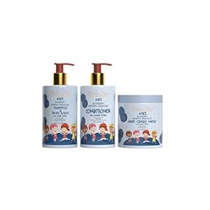 Kids: Blueberry Delight Shampoo, Conditioner, and Hair Mask Set – Gentle, Vegan, and Tear-Free Hair Care for Kids