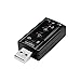 Produktbild LogiLink USB Soundkarte mit Virtual 7.1 Soundeffekt, Lautsprecher/Mikrofon/Headset/IP Telefon mit dem PC Verbinden