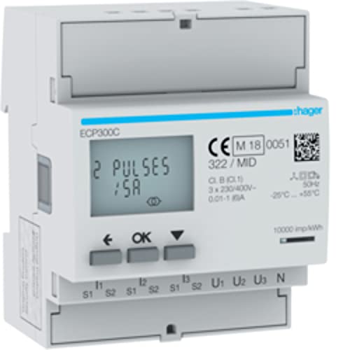 Contador 3F CT 1-5A 4M S0 MID compteur triphasé rail din pour armoire électrique - 2